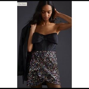 NWT ANTHROPOLOGIE SEQUIN BOW MINI DRESS